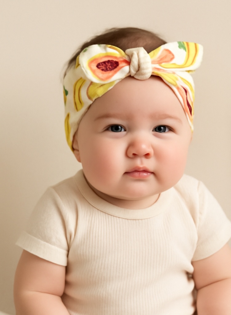 Papaya and Banana Fruit Plush Headband for Babies